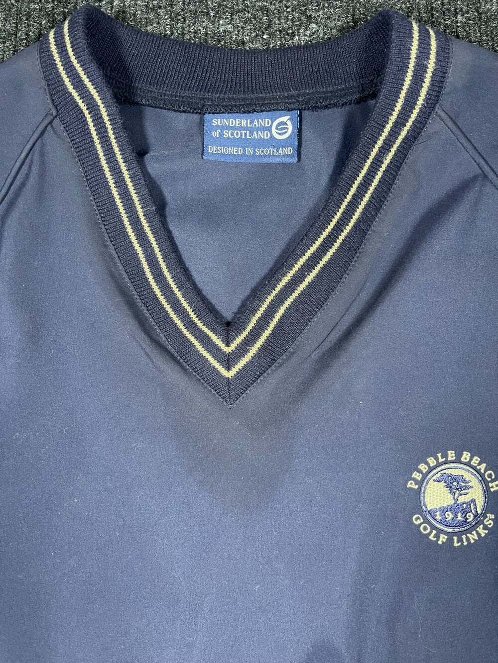Sunderland of Scotland Pebble Beach Golf Links Windbreaker Pullover Navy Medium